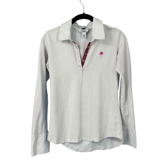 Lilly Pulitzer White and Pink Button Down Shirt with Long Sleeves - Picture 1 of 6
